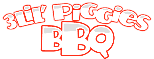 3 little piggies bbq words only logo
